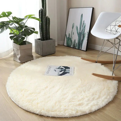tapis rond creme