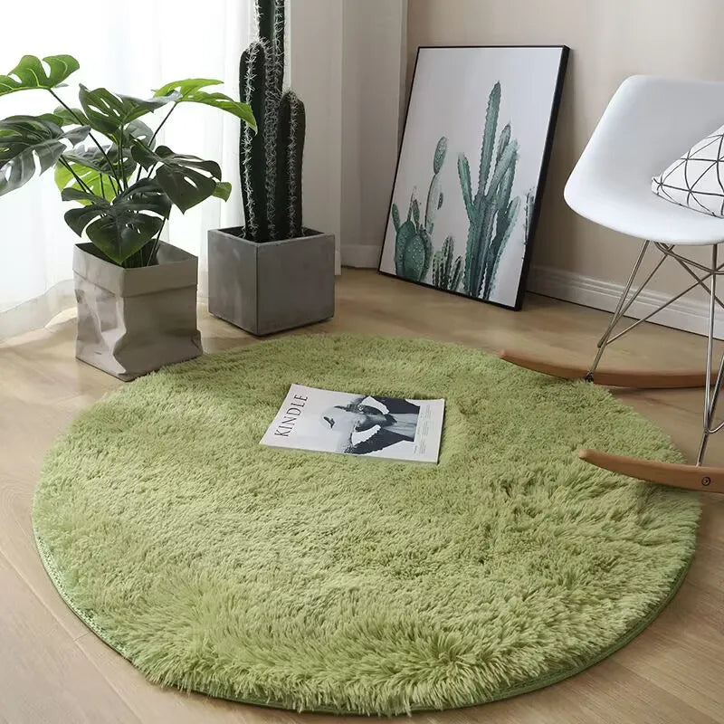 tapis rond vert