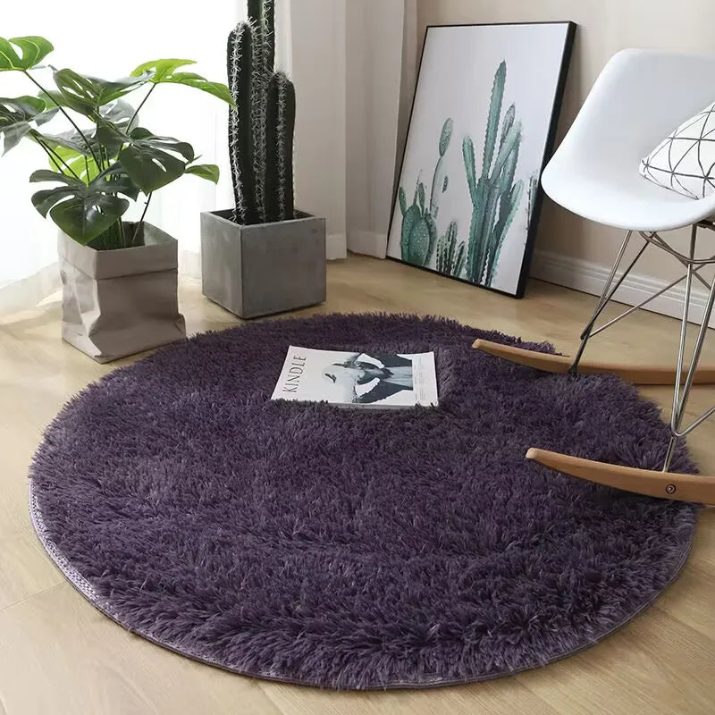 tapis rond violet